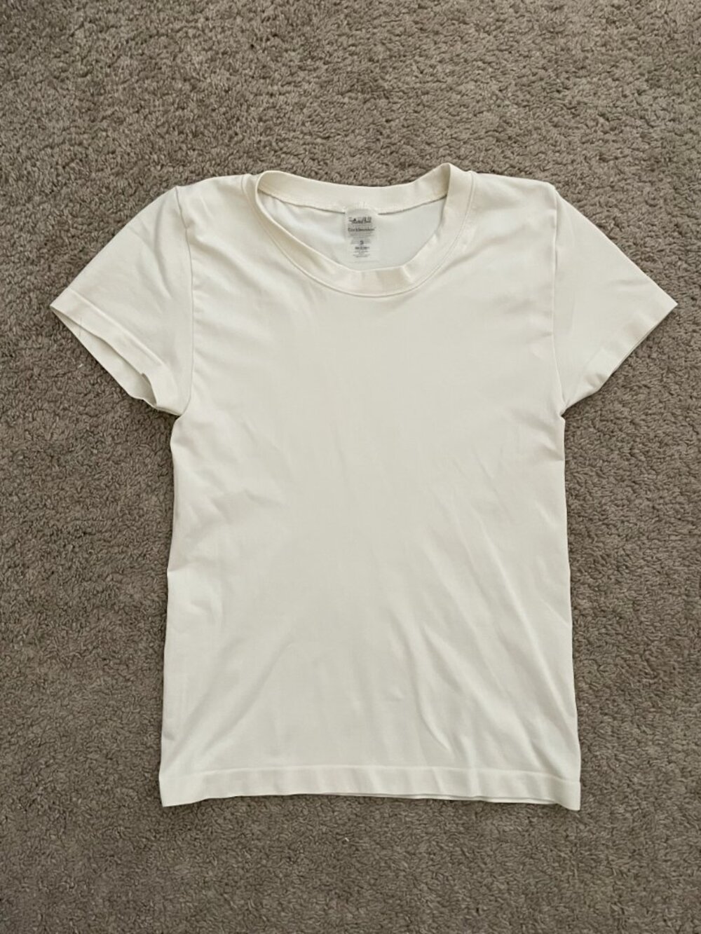 Aritzia Sunday Best Cream Colour Seamless Crop Tee!